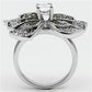 MA3W246 - Rhodium Brass Ring with AAA Grade CZ  in Clear
