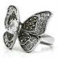 MA3W246 - Rhodium Brass Ring with AAA Grade CZ  in Clear