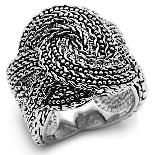MA3W248 - Rhodium Brass Ring with No Stone