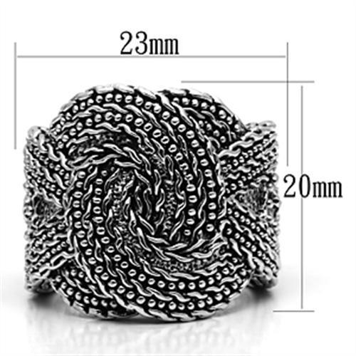 MA3W248 - Rhodium Brass Ring with No Stone