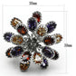 MA3W251 - Rhodium Brass Ring with AAA Grade CZ  in Multi Color