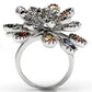 MA3W251 - Rhodium Brass Ring with AAA Grade CZ  in Multi Color
