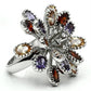 MA3W251 - Rhodium Brass Ring with AAA Grade CZ  in Multi Color