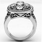 MA3W252 - Rhodium Brass Ring with AAA Grade CZ  in Clear