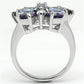 MA3W254 - Rhodium Brass Ring with AAA Grade CZ  in Multi Color
