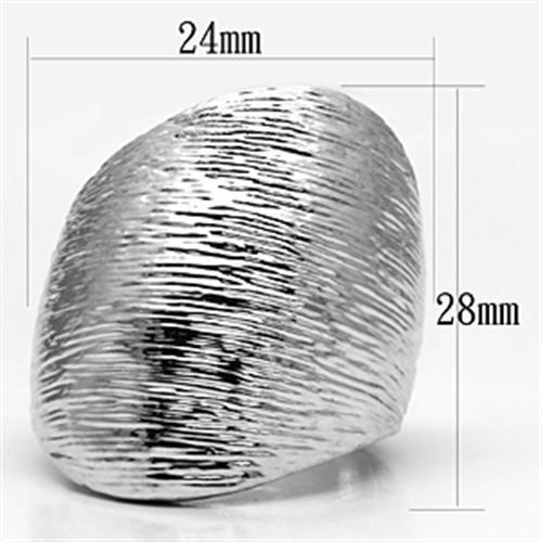 MA3W256 - Rhodium Brass Ring with No Stone