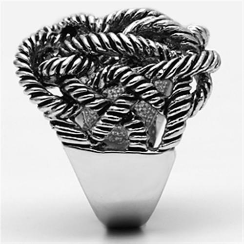 MA3W257 - Rhodium Brass Ring with No Stone