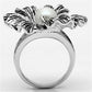 MA3W259 - Rhodium Brass Ring with Synthetic Pearl in White
