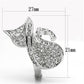 MA3W260 - Rhodium Brass Ring with Top Grade Crystal  in Clear