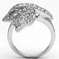 MA3W260 - Rhodium Brass Ring with Top Grade Crystal  in Clear