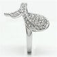 MA3W260 - Rhodium Brass Ring with Top Grade Crystal  in Clear