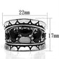 MA3W262 - Rhodium Brass Ring with AAA Grade CZ  in Black Diamond