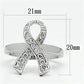 MA3W263 - Rhodium Brass Ring with AAA Grade CZ  in Clear
