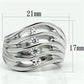 MA3W265 - Rhodium Brass Ring with AAA Grade CZ  in Clear
