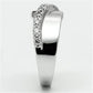 MA3W267 - Rhodium Brass Ring with AAA Grade CZ  in Clear