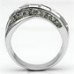 MA3W269 - Rhodium Brass Ring with Top Grade Crystal  in Clear