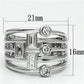 MA3W271 - Rhodium Brass Ring with AAA Grade CZ  in Clear