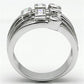 MA3W271 - Rhodium Brass Ring with AAA Grade CZ  in Clear