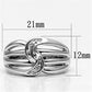 MA3W272 - Rhodium Brass Ring with AAA Grade CZ  in Clear