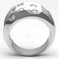 MA3W275 - Rhodium Brass Ring with AAA Grade CZ  in Clear
