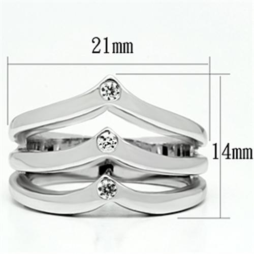 MA3W276 - Rhodium Brass Ring with AAA Grade CZ  in Clear