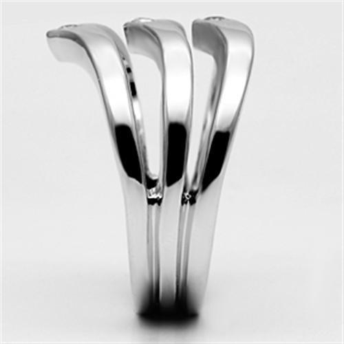 MA3W276 - Rhodium Brass Ring with AAA Grade CZ  in Clear