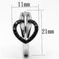 MA3W277 - Rhodium + Ruthenium Brass Ring with AAA Grade CZ  in Black Diamond