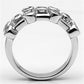 MA3W280 - Rhodium Brass Ring with AAA Grade CZ  in Clear