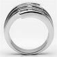 MA3W285 - Rhodium Brass Ring with AAA Grade CZ  in Clear