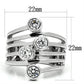 MA3W286 - Rhodium Brass Ring with AAA Grade CZ  in Clear