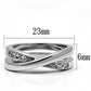 MA3W287 - Rhodium Brass Ring with AAA Grade CZ  in Clear