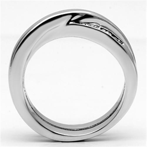 MA3W287 - Rhodium Brass Ring with AAA Grade CZ  in Clear