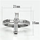 MA3W288 - Rhodium Brass Ring with AAA Grade CZ  in Clear