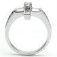 MA3W288 - Rhodium Brass Ring with AAA Grade CZ  in Clear