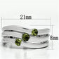 MA3W289 - Rhodium Brass Ring with AAA Grade CZ  in Olivine color