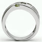 MA3W289 - Rhodium Brass Ring with AAA Grade CZ  in Olivine color