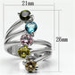 MALyra Cocktail Ring - Rhodium Brass, AAA CZ , Multi Color - 3W291