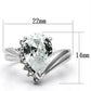 MA3W292 - Rhodium Brass Ring with AAA Grade CZ  in Clear