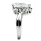 MA3W292 - Rhodium Brass Ring with AAA Grade CZ  in Clear