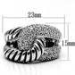 MA3W298 - Rhodium Brass Ring with AAA Grade CZ  in Clear
