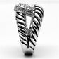 MA3W298 - Rhodium Brass Ring with AAA Grade CZ  in Clear