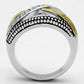 MA3W305 - Reverse Two-Tone Brass Ring with AAA Grade CZ  in Clear