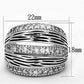MA3W307 - Rhodium Brass Ring with AAA Grade CZ  in Clear