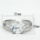 MA3W308 - Rhodium Brass Ring with AAA Grade CZ  in Clear