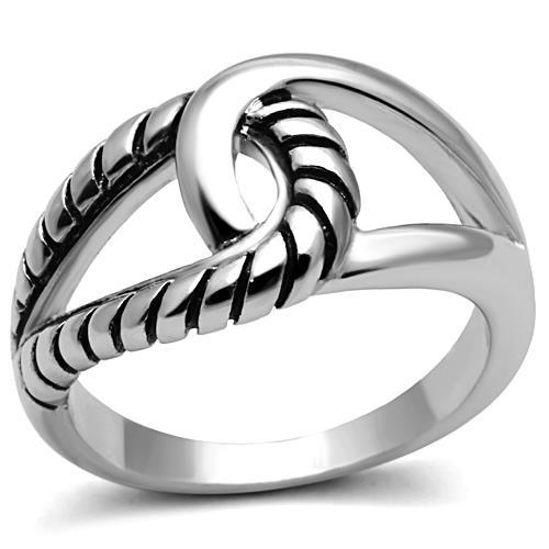 MA3W310 - Rhodium Brass Ring with Epoxy  in Jet