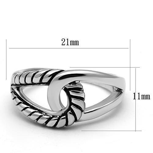 MA3W310 - Rhodium Brass Ring with Epoxy  in Jet
