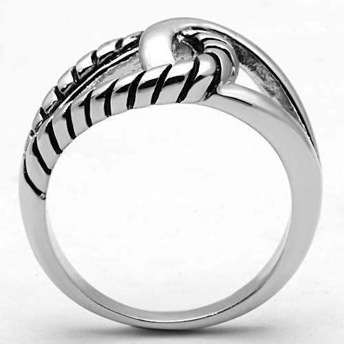 MA3W310 - Rhodium Brass Ring with Epoxy  in Jet