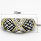 MA3W314 - Reverse Two-Tone Brass Ring with AAA Grade CZ  in Clear