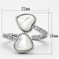 MA3w317 - Rhodium Brass Ring with Precious Stone Conch in White