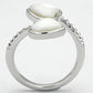 MA3w317 - Rhodium Brass Ring with Precious Stone Conch in White